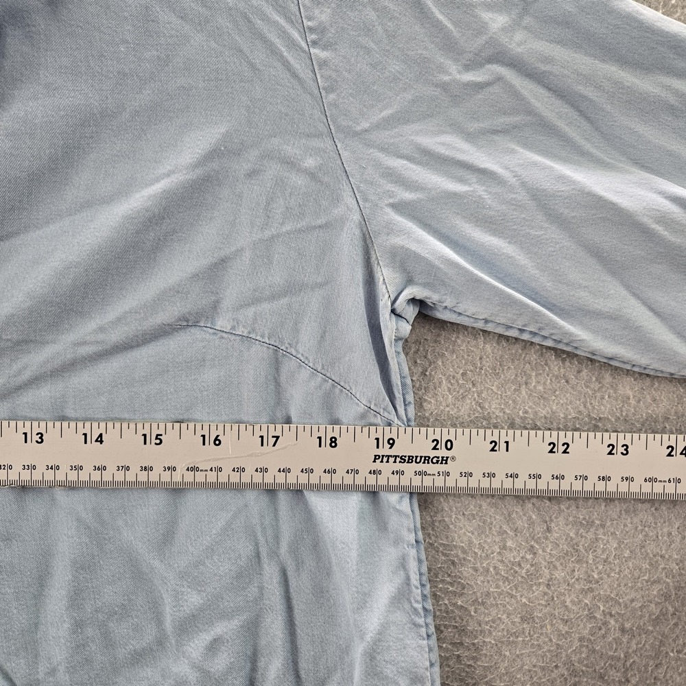 J. Jill Women Button Up Shirt M Blue Denim Collared Front Pullover - Picture 6 of 9